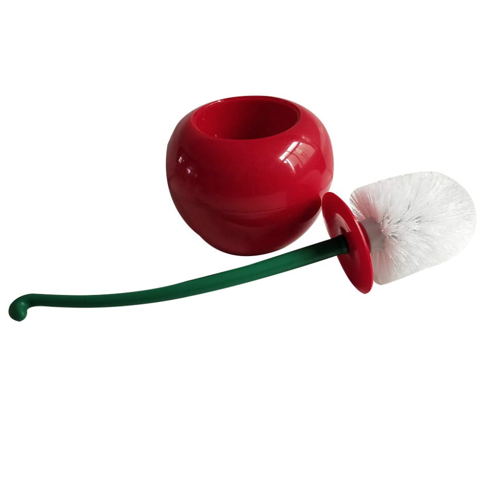 トイレブラシ かわいい赤いさくらんぼモチーフ スタンド付き