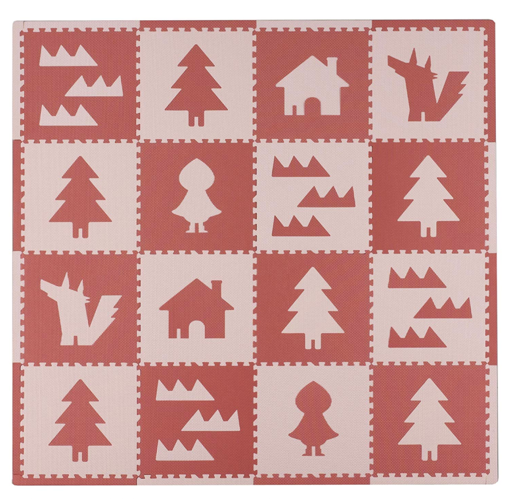 CBジャパン ジョイントマット 16枚組 フチ付 メルヘンマット あかずきん