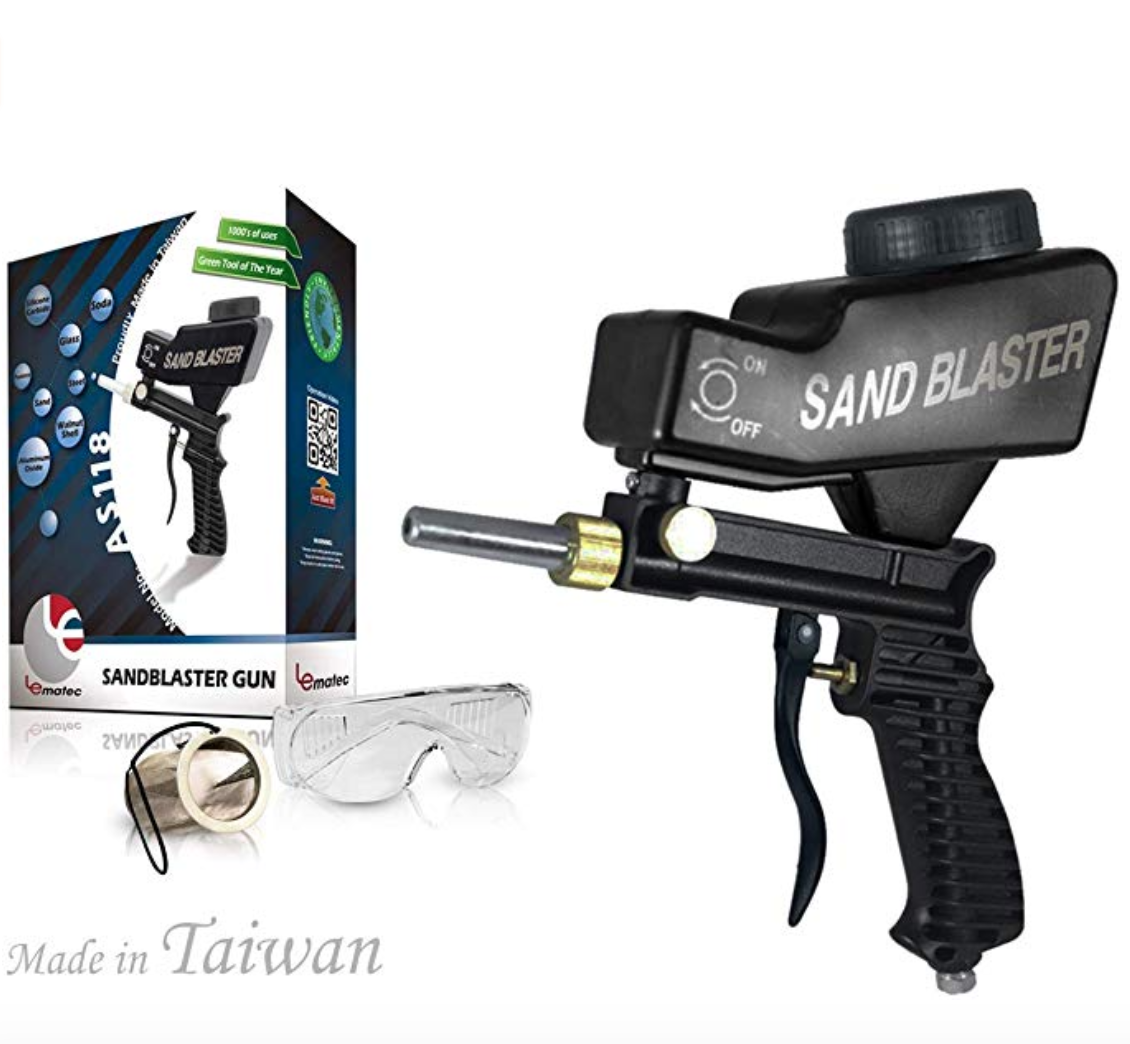 LEMATEC サンドブラストガン 落下式 ポータブル重力 スリーブセット