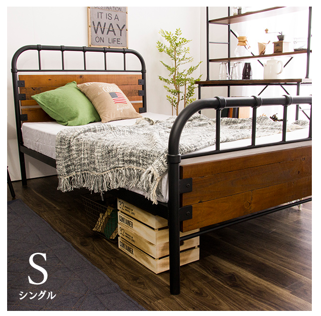 vintage iron bed  シングルフレーム