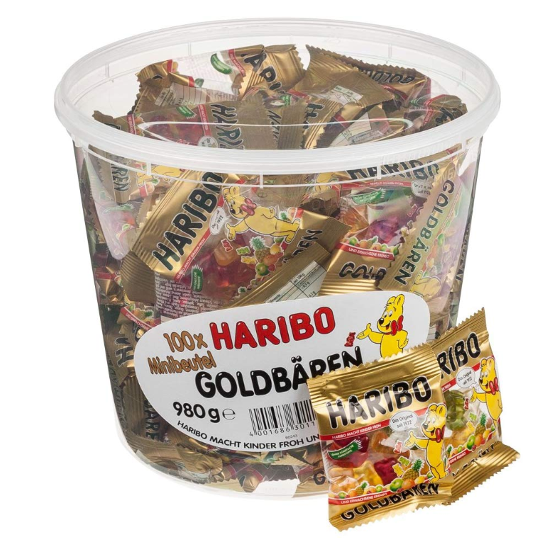 HARIBO ハリボー ミニゴールドベア バケツ 980g (100袋入り)