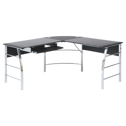 不二貿易 パソコンデスク L字型 幅156cm 80598