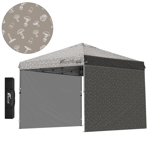 FIELDOOR ワンタッチタープテント サイドシート2枚付 2.5m G03 キノコ柄