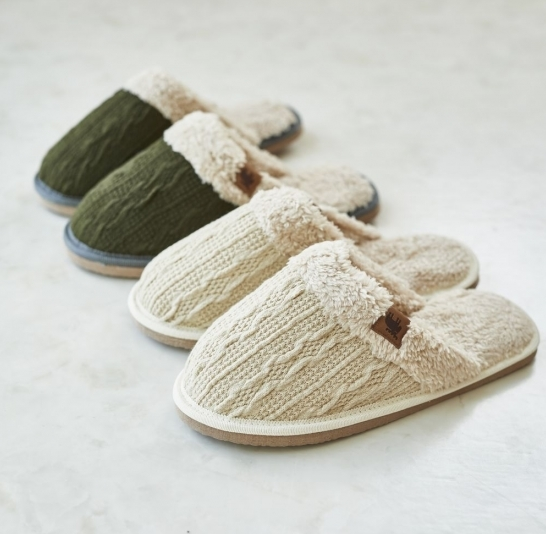 moz ケーブルニットスリッパ