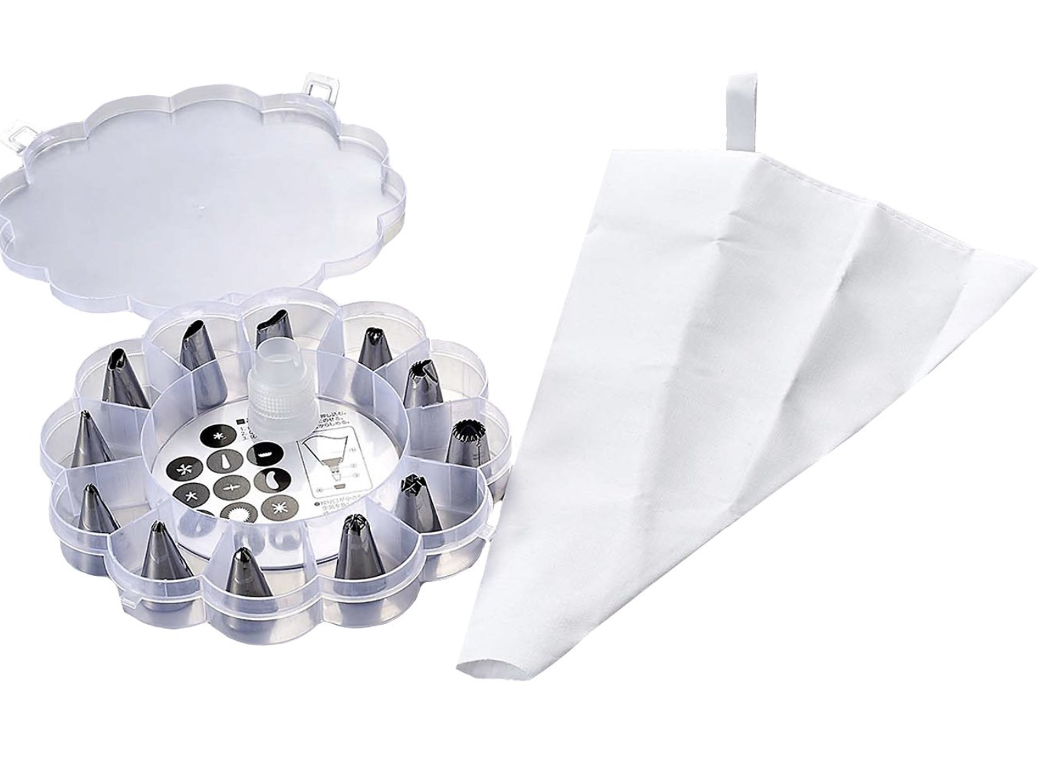 パール金属 クリーム 絞り袋 口金12個セット ケース付 D-3101