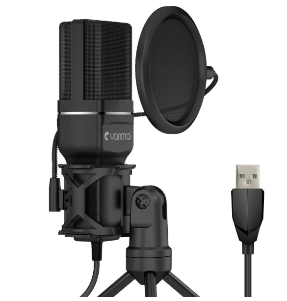 コンデンサーマイク PC マイク USBマイク マイクセット 単一指向性 防振構造