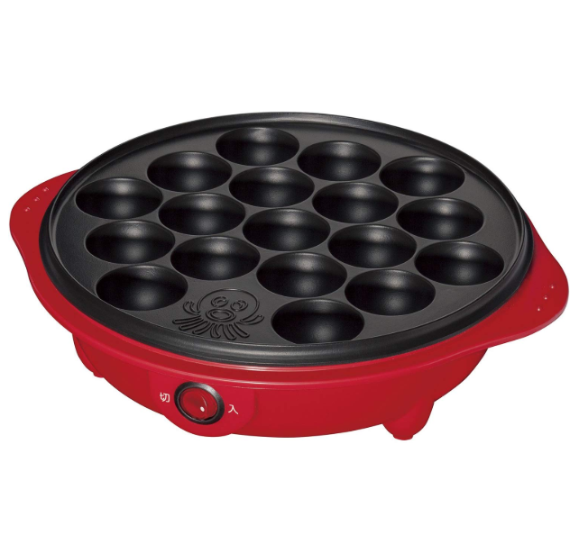山善 たこ焼き器 18個焼き レッド OP-S18