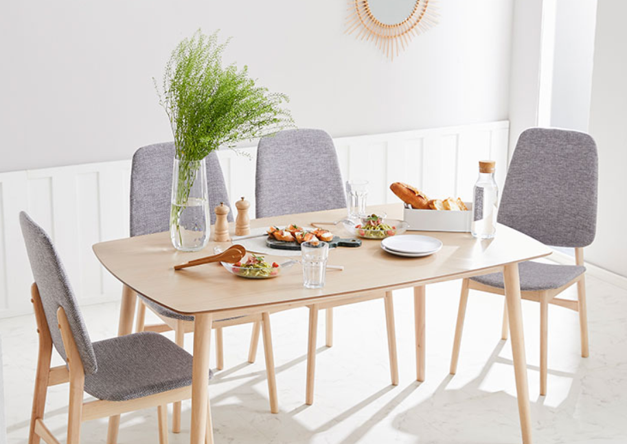 LOWYA ハイバック ダイニングテーブルセット 5点セット