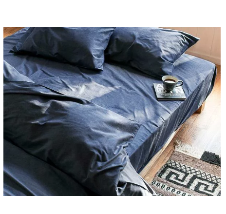 ボックスシーツ ベッドシーツ シングル 綿100%  デニム Light denim