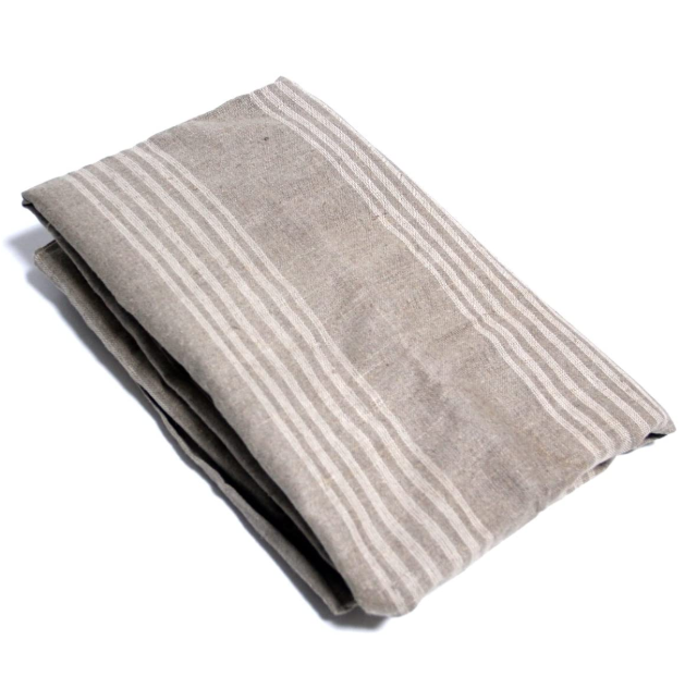 チェコ軍 リネン ボーダー ボックス シーツ カバー デッドストック 新品 麻 生地