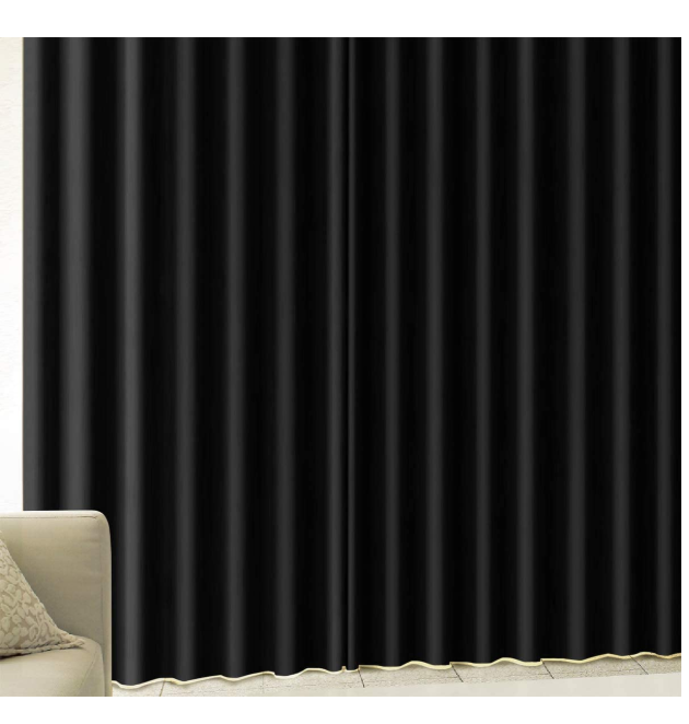 CALM カーテンくれない 1級遮光カーテン 100×185cm 2枚組