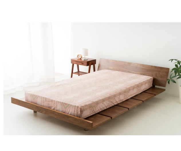 エムール 花柄プリント ボックスシーツ シングル 綿100％ ペイズリーピンク