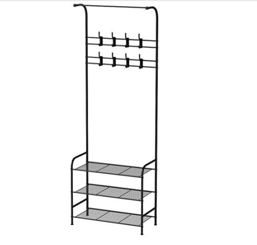FIRIK ハンガーラック 取り外し可能16フック＆3層の靴スタンド 130267-130282