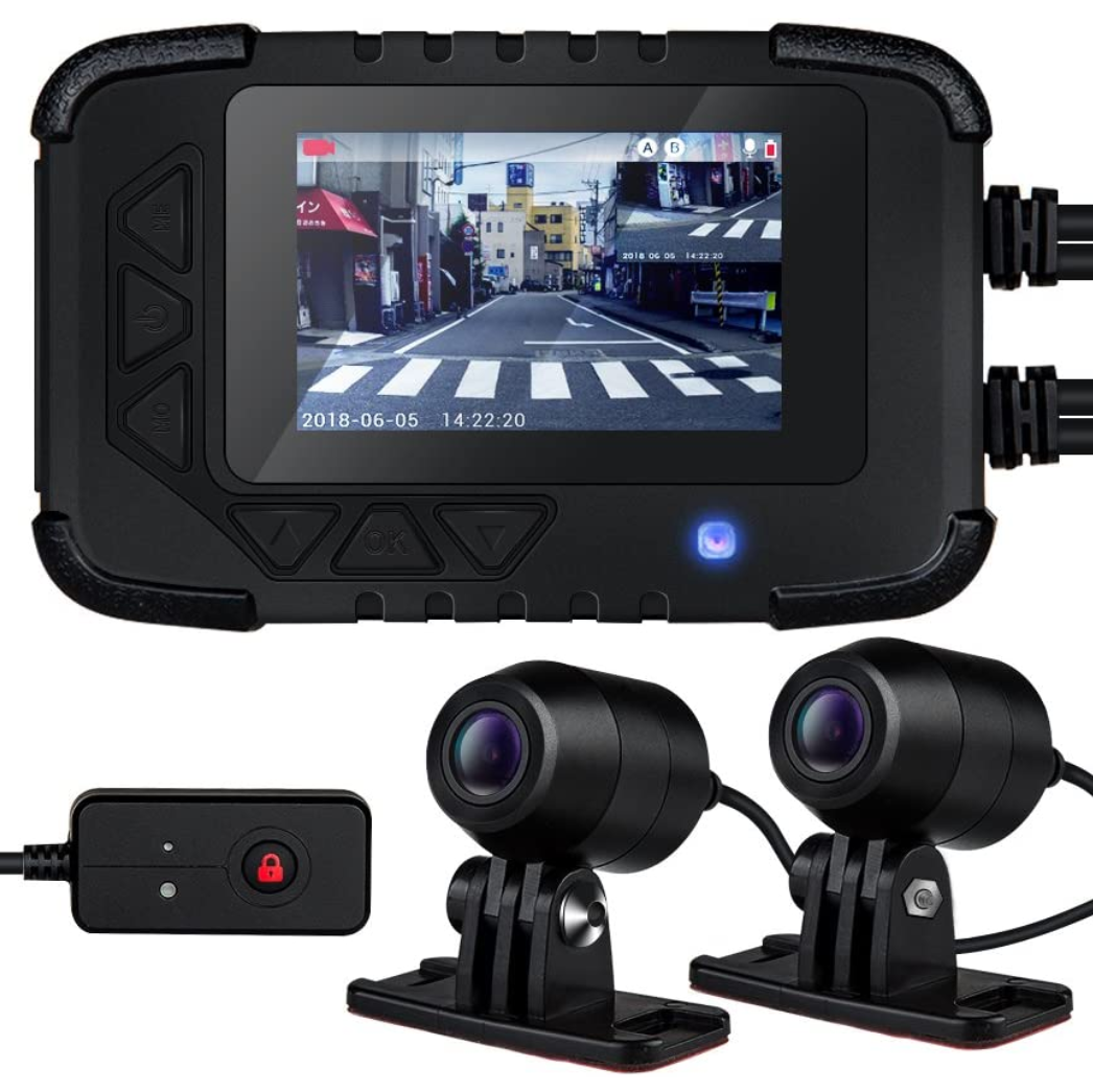 Blueskysea（ブルースカイシー） バイク用前後2カメラドライブレコーダー DV688