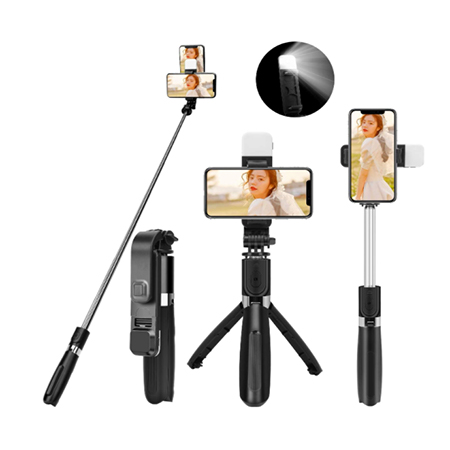 RAKUMIN 自撮り棒 補光ライト付き