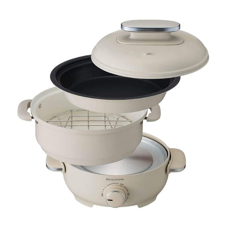 モノクローム グリル鍋 ホットプレート MGP-0650/W