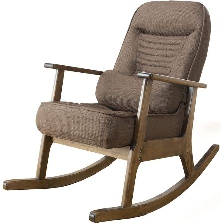 SUN・HARVEST 背クッション付きリクライニングロッキングチェア SP-962A(L-02)DBR