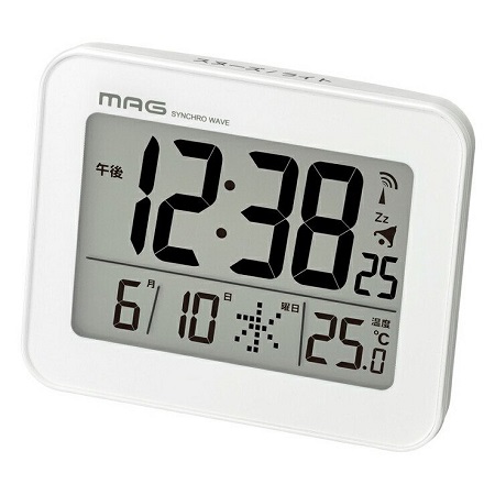 MAG（マグ） 電波目覚まし時計 コードロン T-761WH-Z