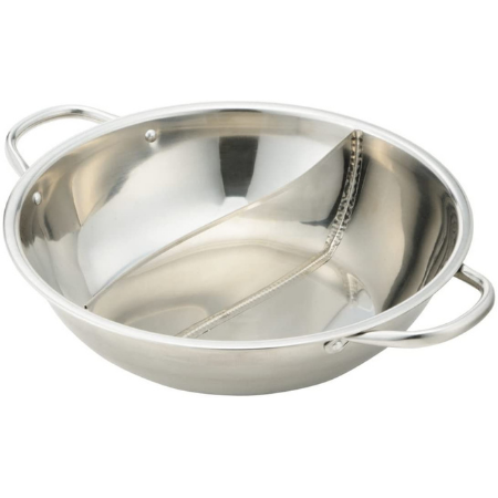 2種類の味を同時に楽しめる 仕切り鍋 2食鍋 IH対応 28cm