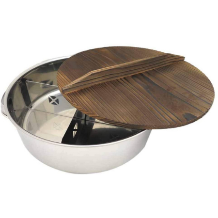 遠藤商事 業務用 丸型おでん鍋 (木蓋付) EOD01