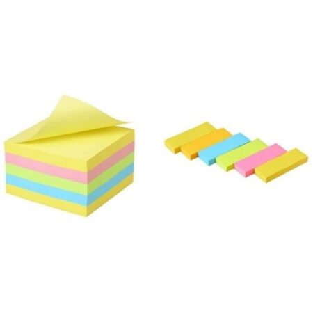 3M ポストイット 超徳用 ノート キューブ パステルカラー CP-33SE-AM ＆ ポストイット ネオンカラー 500-6SSAN-AM