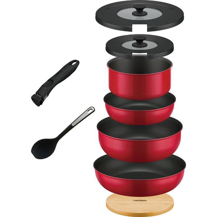 サーモス デュラブルシリーズ 取っ手のとれるフライパン9点セットBA  IH対応 KSB-9A