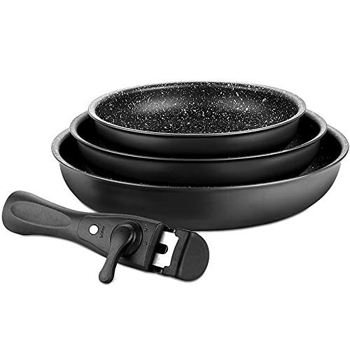 N++Aフライパン セット IH対応 ガス対応 取っ手のとれる 20cm 24cm 28cm 4点セット