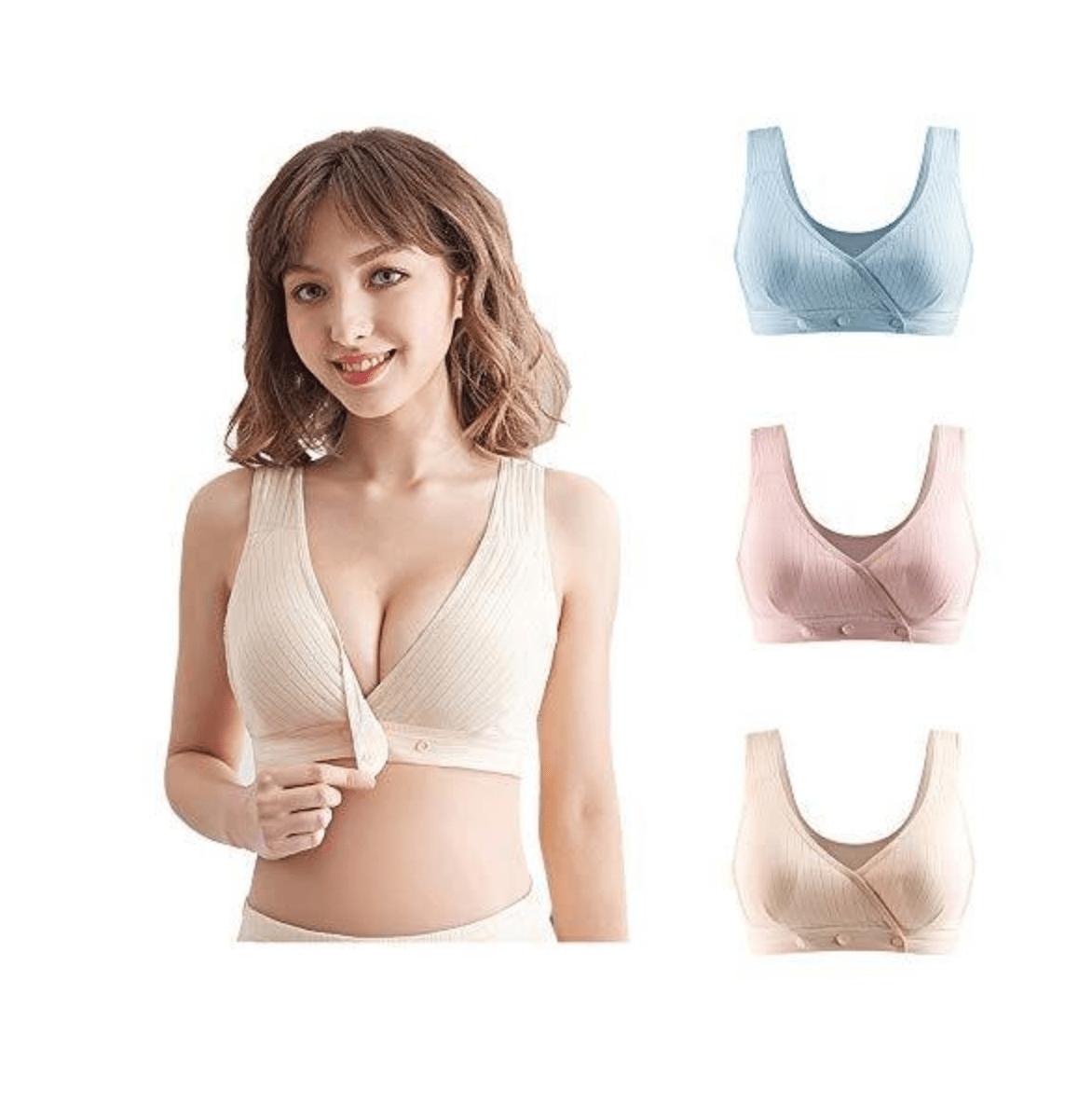 foveitaa マタニティブラ ママと赤ちゃん授乳ブラ ナイトブラ 3枚セット