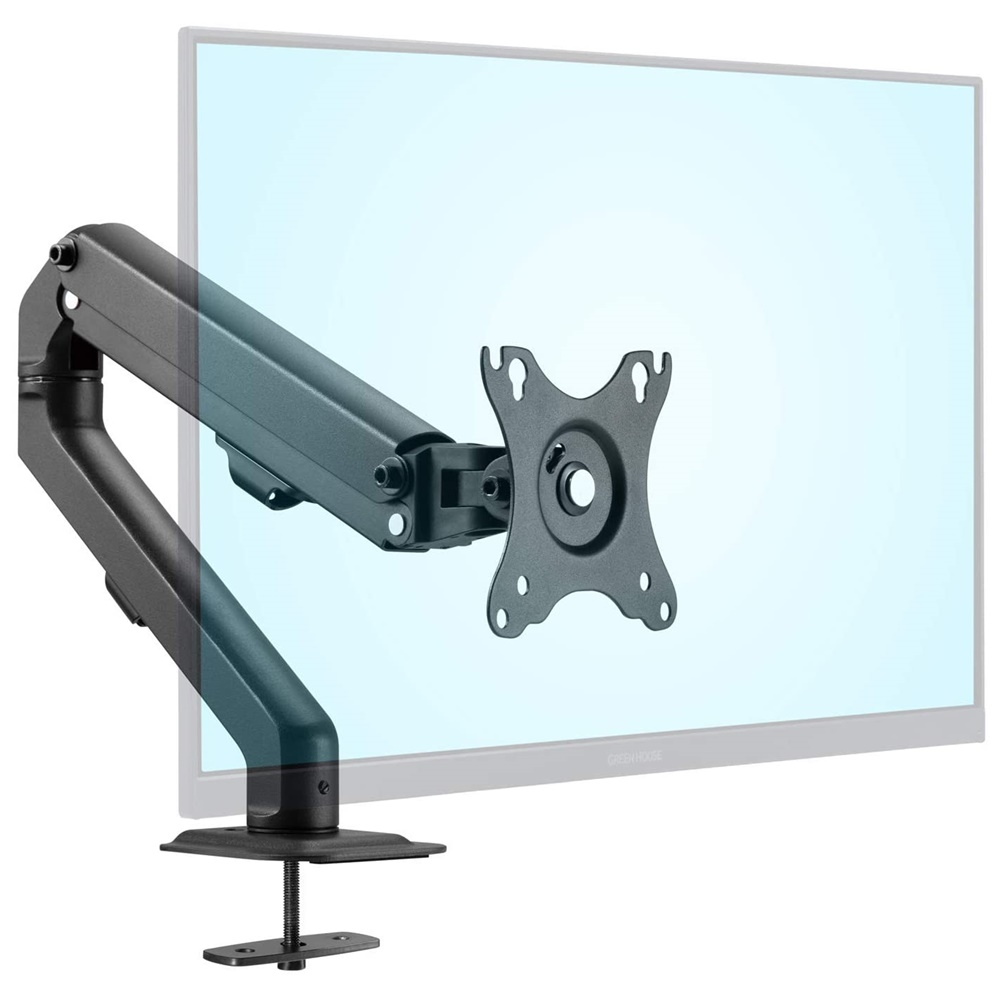 【Amazon.co.jp限定】グリーンハウス モニターアーム 17-27インチ対応 耐荷重2.5-7kg クランプ＆グロメット式 GH-AMDF1-BK