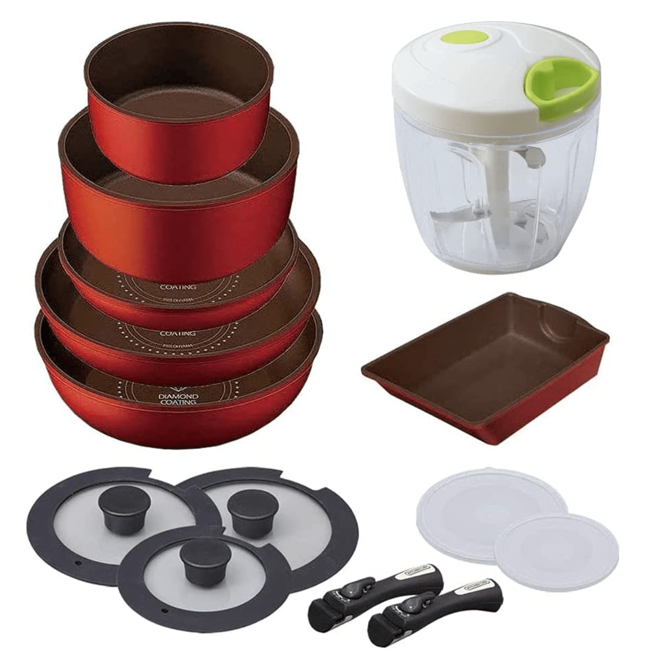 アイリスオーヤマ KITCHEN CHEF ダイヤモンドコートパン 13点セット H-IS-SE13P