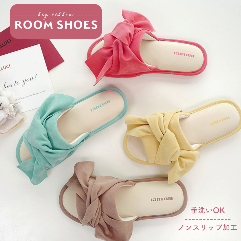 ルームシューズ ビッグリボン
