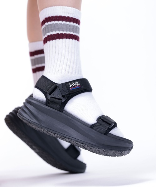 ジャバコラボ 厚底ベルクロスポーツサンダル JVS0004