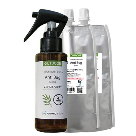 アンチバグ 虫除けスプレー 天然アロマ 100ml 詰替用×2