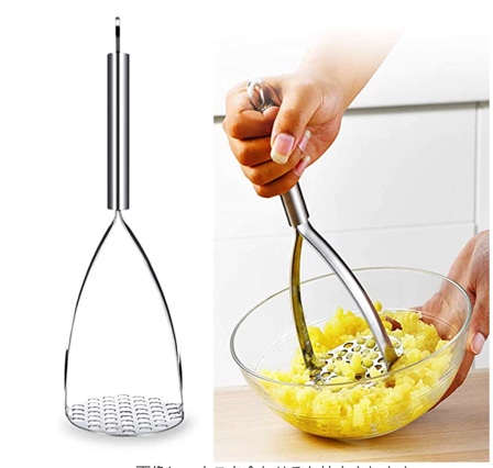 マッシャー ポテトマッシャー ステンレス鋼 たまご じゃがいも さつまいも 果物 野菜マッシャー 離乳食調理器具 キッチン 業務用 (シルバー)