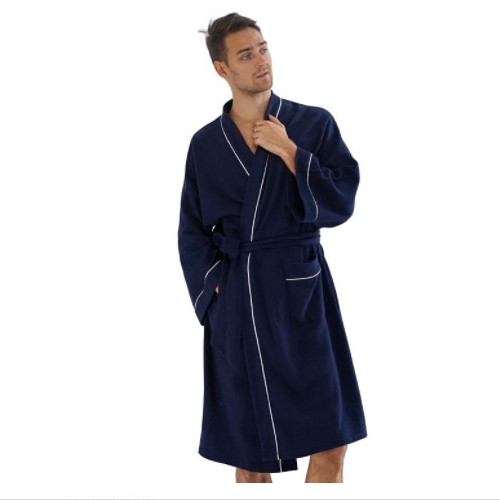 HOME WAY バスローブ ガウン ワッフル生地 メンズ レディース