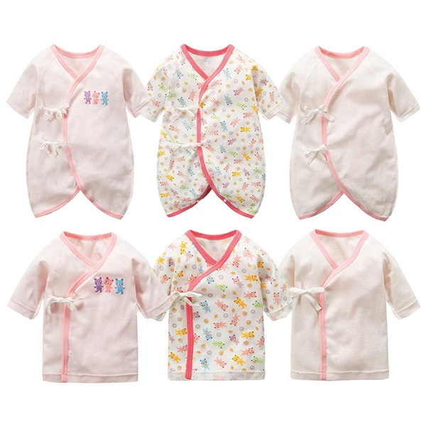 Litchii Guusii 新生児肌着 6枚組 赤ちゃん コンビ肌着 短肌着 綿100%