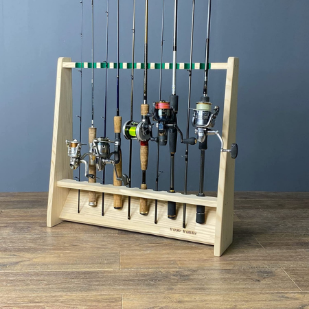 WOOD WORKS ロッドスタンド 片面10本用