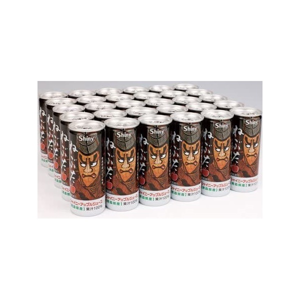 Shiny シャイニーアップルジュース ねぶた缶 250ml×30本