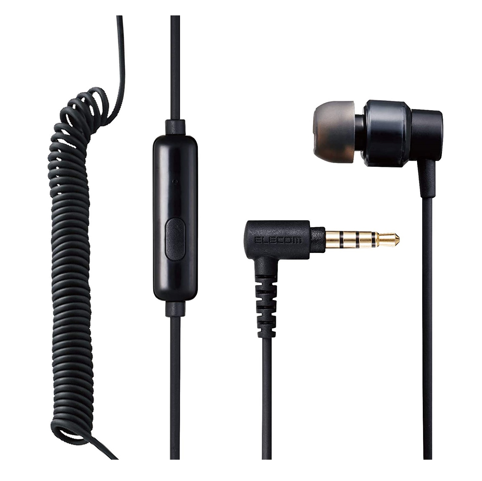 ELECOM（エレコム） カールコード片耳イヤホン EHP-CCS100CMMBK 4549550194723