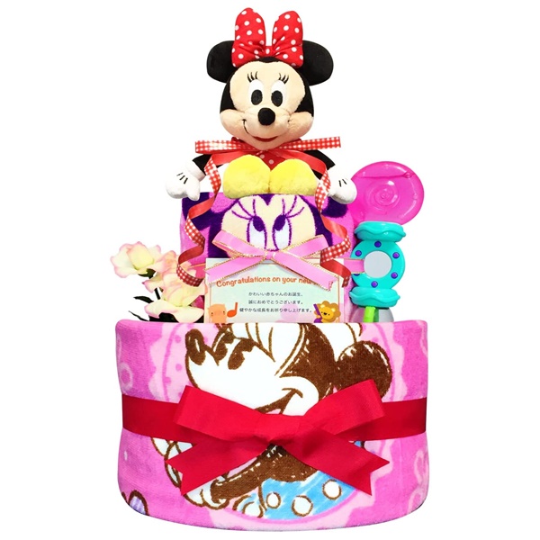 KanonBabys おむつケーキ 女の子 ミニー ディズニー 出産祝い 2段