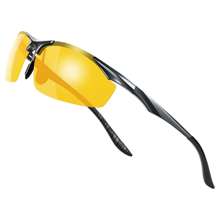 Glazata 偏光スポーツサングラス 変色調光偏光グラス 昼夜兼用・超軽量メタル UV400 紫外線カット