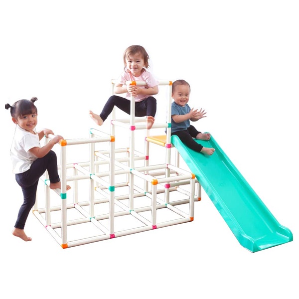 ピープル 白いわんぱくジム ジャングルジム 4段 滑り台