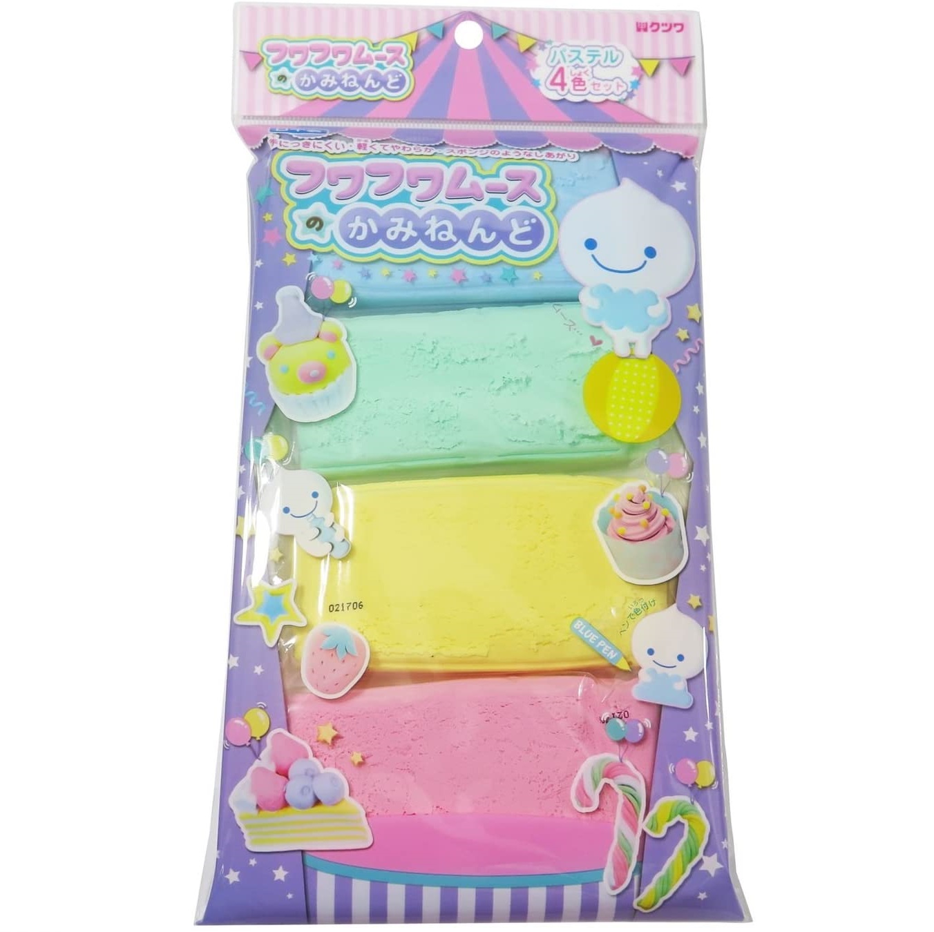 クツワ ムースのかみねんど PT990 パステル4色