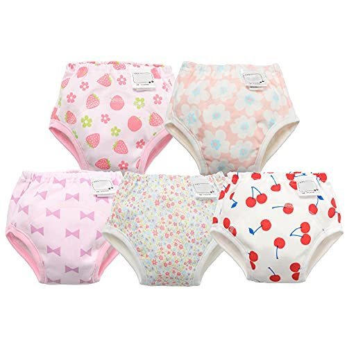 chuckleBABY 女の子トレーニングパンツ 3層 5枚組