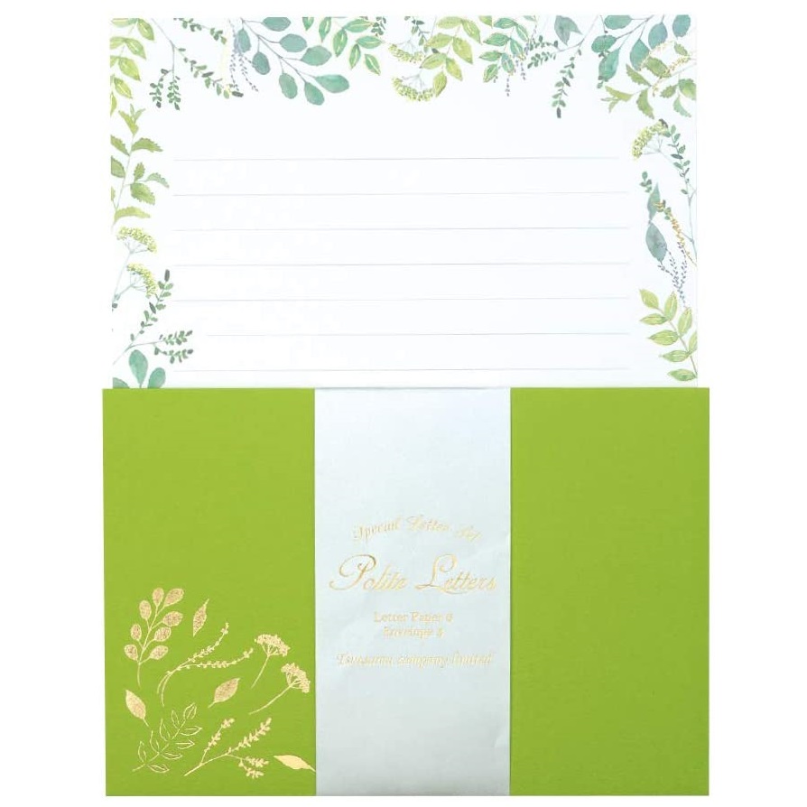 包む レターセット 植物 グリーン グリタリンググリーン H-00793