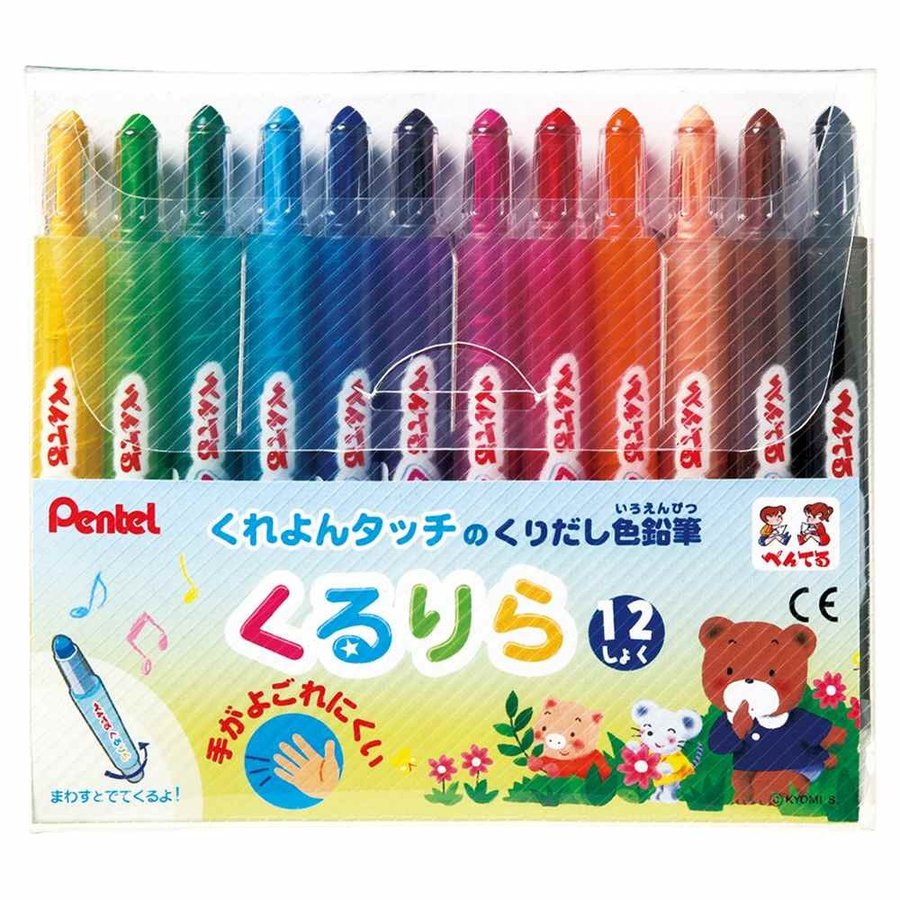 ぺんてる くりだし色鉛筆 くるりら GTW-12