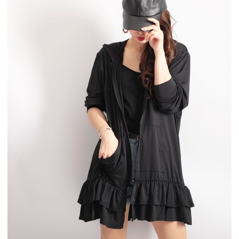 GoldJapan ラッシュガード裾フリルZIPパーカー