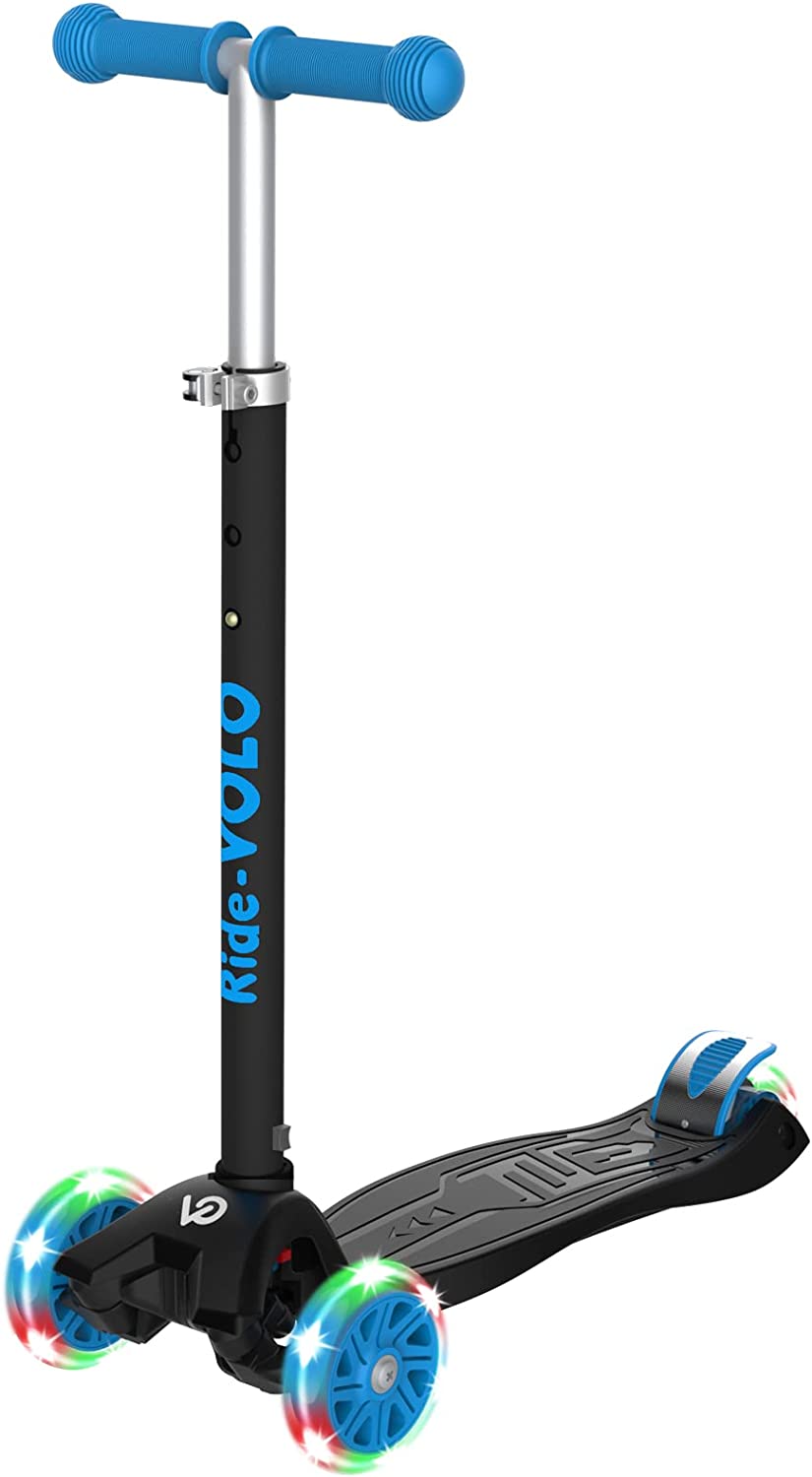 RideVOLO キックスクーター 子供向けキックボード 三段階高さ調整 光るLEDタイヤ