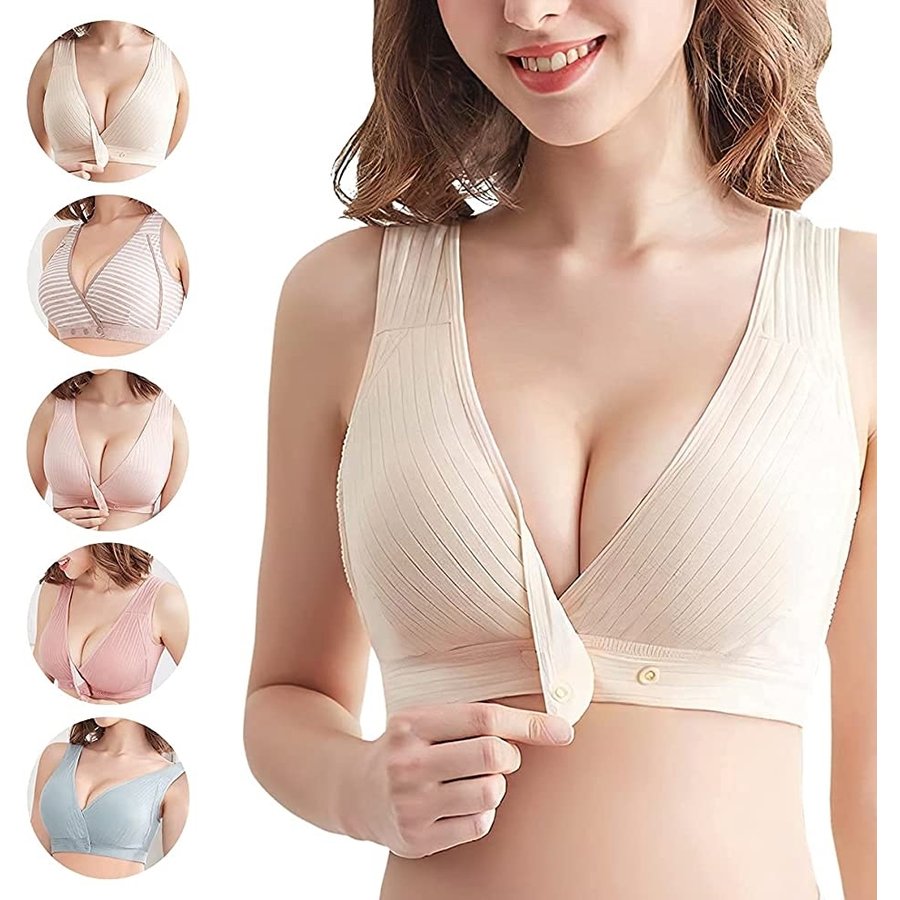 YuHaru 5枚セット 授乳ブラ 授乳ブラジャー ノンワイヤー