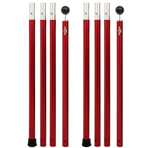 Soomloom（スームルーム）アルミポール テント･タープ設営用 a6061アルミニウム 外径28mm ４節連結 2本入り プッシュボタン式